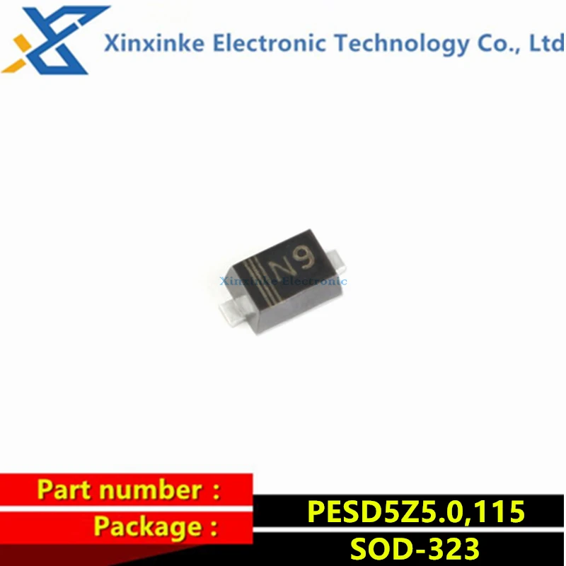 100PCS PESD5Z5.0,115 5.0V SOD-323 Unidirectional 1 Channel SMD ESD Diode