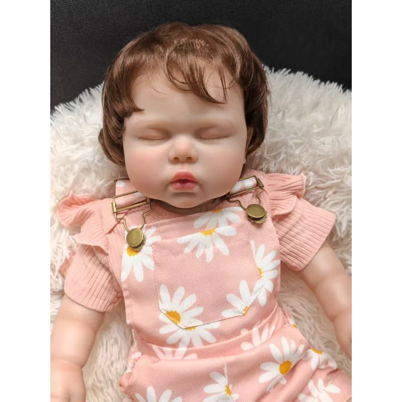 60cm Sleeping Pickle Cloth Body Baby Reborn Doll with 3D Skin Multiple Layers Painting with Visible Veins Soft Touch Doll