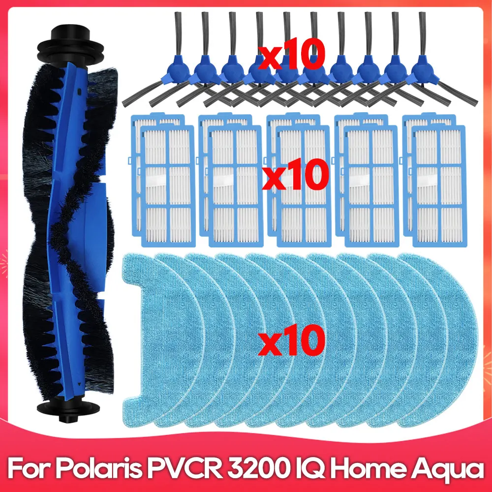 Compatible For Polaris PVCR 3200 IQ Home Aqua Roller Brush Hepa Filter Mop Cloths Rag Robot Vacuum Cleaner Accessory Spare Part