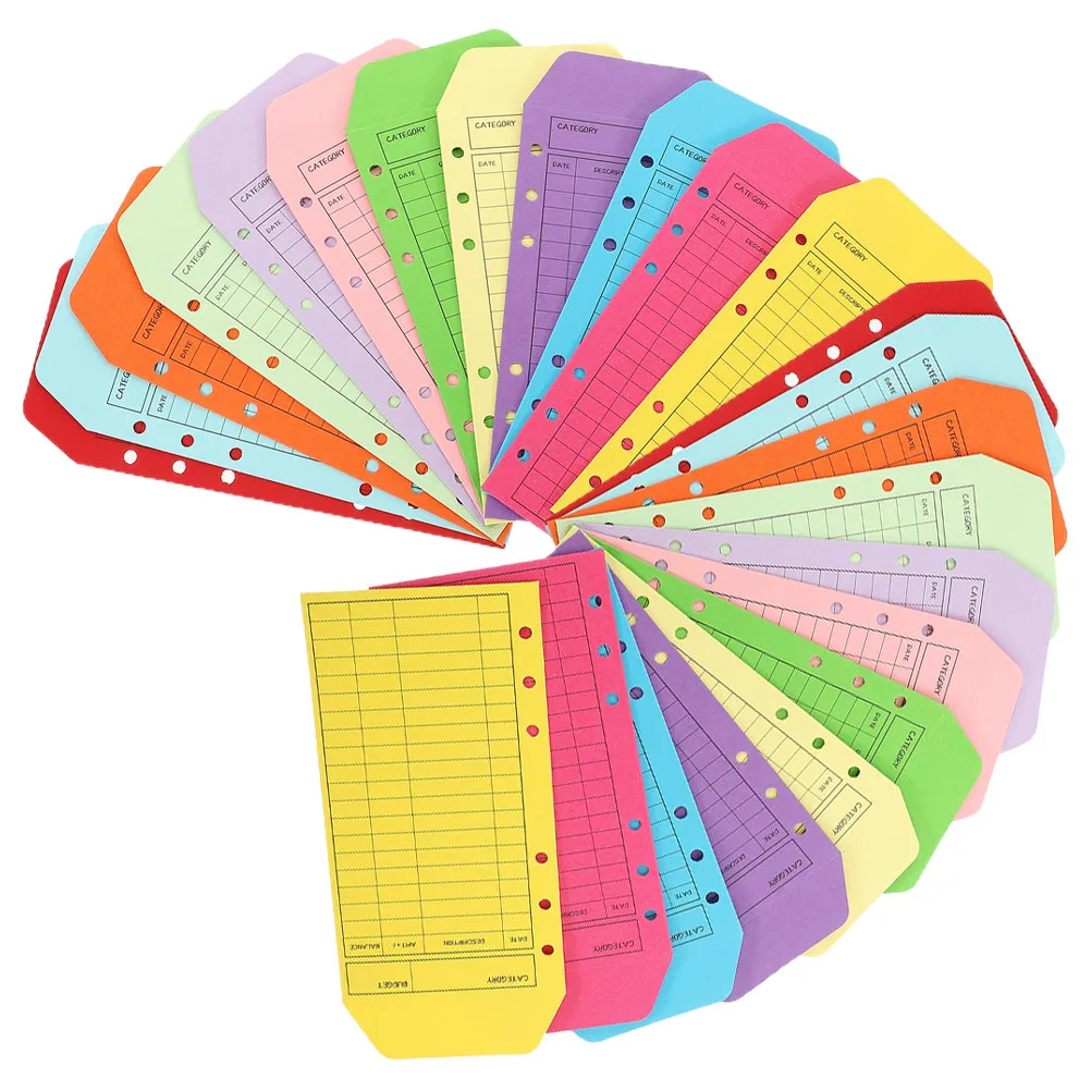 24Pcs Paper Colorful Cash Envelopes for Budget Binder Expense Tracking and Money Saving Binder Pockets