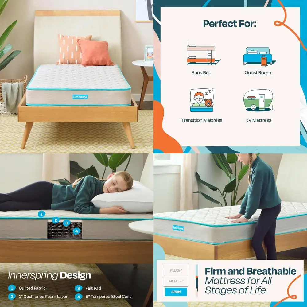 

6 Twin Mattress - Cool Gel Memory Foam, Youth Bed, Durable & Comfortable Support