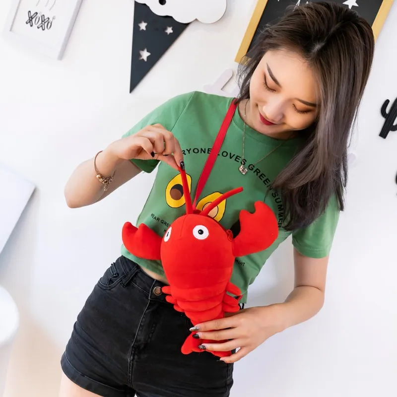 2026 New Crayfish Plush Crossbody mobile phone Bag Lovely Comfortable Casual Purse for Shopping Dating Girl Gift 1