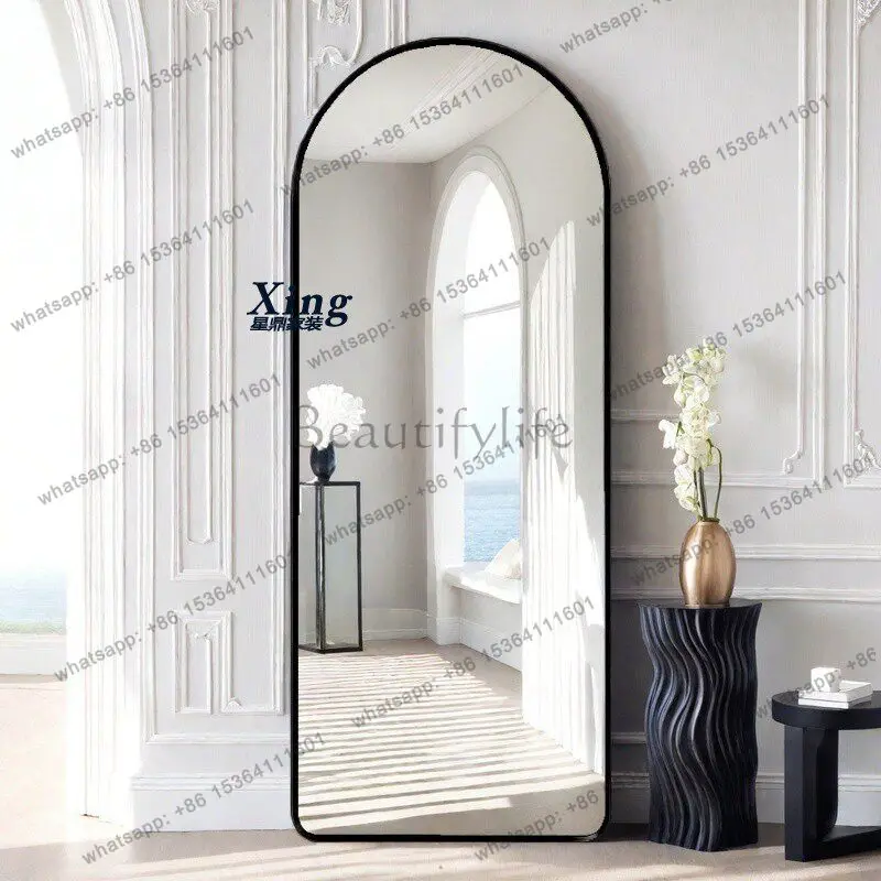 French retro full body fitting mirror home bedroom cloakroom Internet celebrity special-shaped fitting mirror