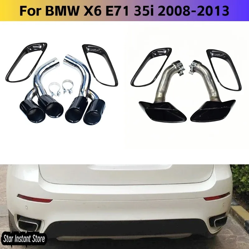 

Stainless Steel Exhaust System for BMW X6 E71 35i 2008-2013, Black Quad Tip Muffler Upgrade, Performance Exhaust Pipes