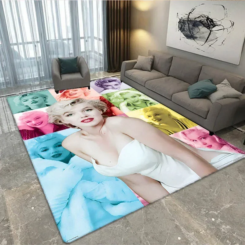 Marilyn Monroe printed carpet living room bedroom carpet balcony bathroom non-slip door mat photography props birthday gift