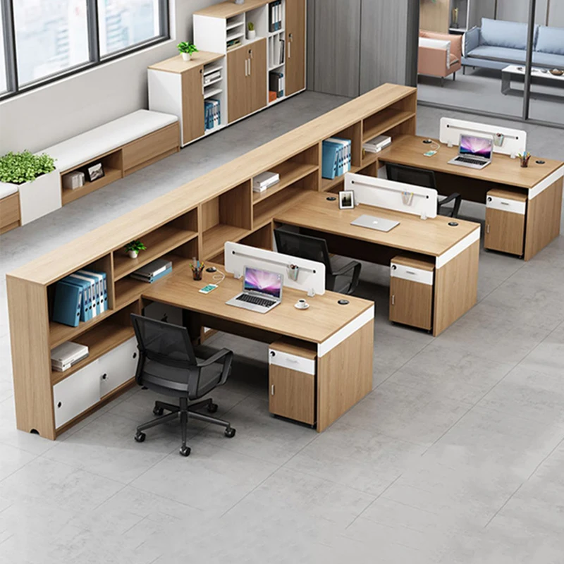 

# Durable Wooden Workstation Office Desk | Modern Modular Computer Desk High Storage Cabinet Ample Capacity | Eco-Friendly