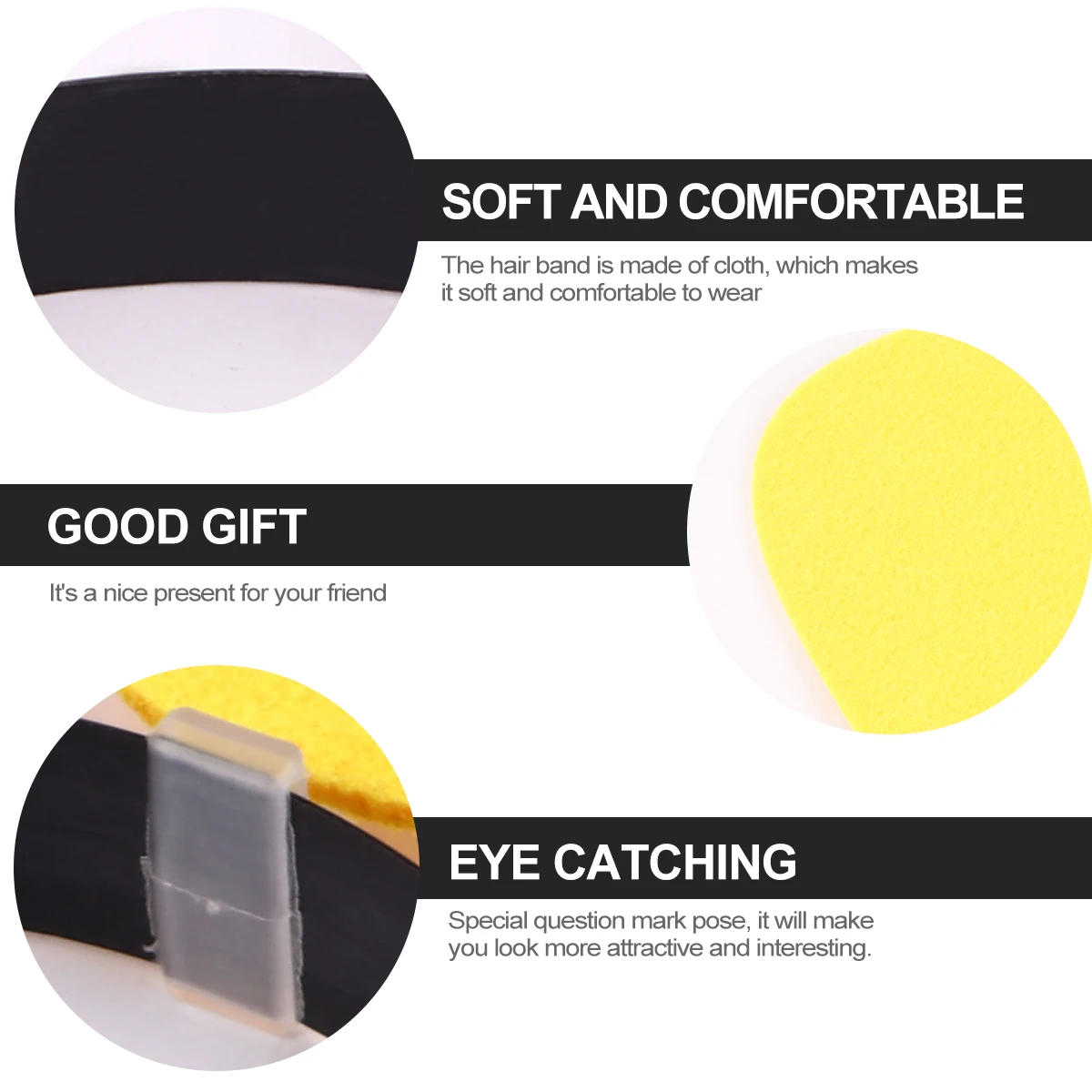 2pcs Point Shape Headband Funny Hair Band Fashion Decorative Headdress Party Festival Wear Comfortable Hair