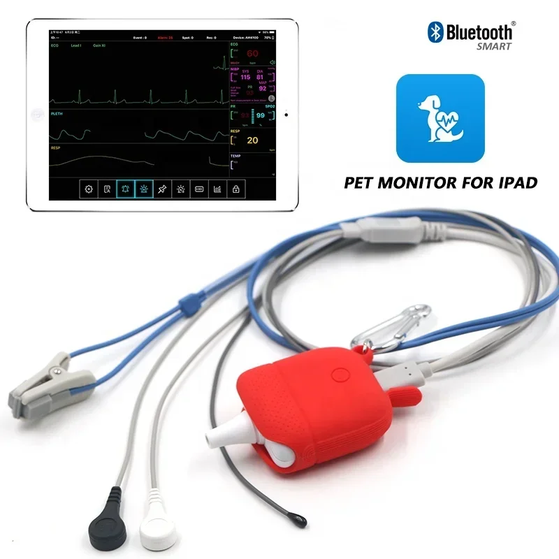 Bluetooth VET Veterinary Pulse Oximeter Vet Smart Wear SPO2 Pulse Rate ECG Monitor IOS APP