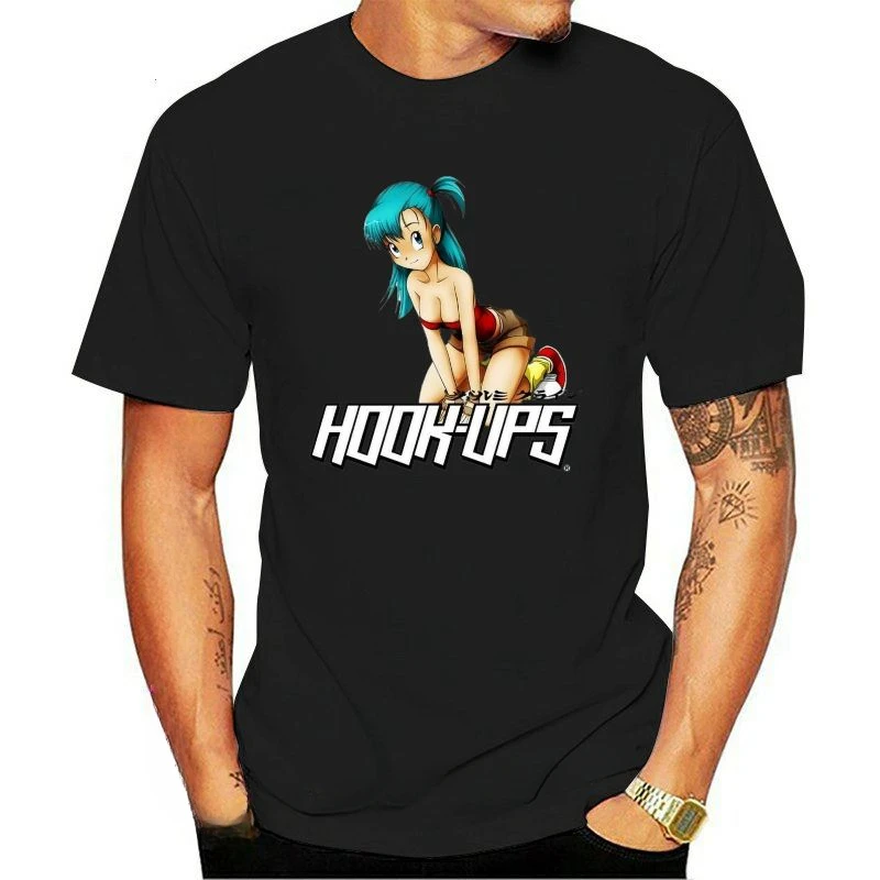 New Arrival fashion Vintage Hook Ups Skaterboard Sexy Bulma Anime Tops Tee T Shirt Size S M L XL 5XL Breathable Men Tops T-Shirt