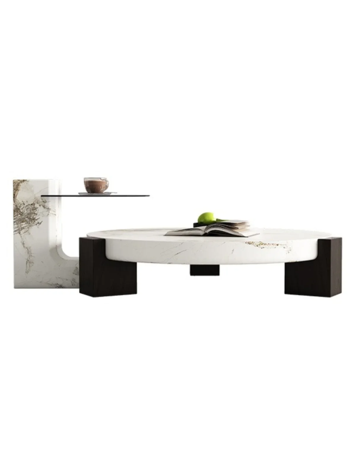 Italian marble coffee table combination light luxury small apartment living room home