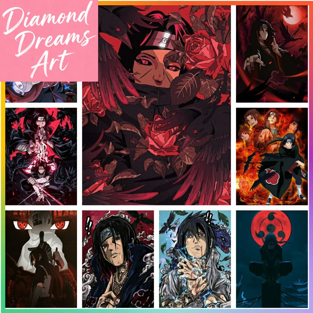 

Uchiha Itachi Naruto Cartoon Mosaic Diamond Painting Embroidery Pixel Cross Stitch Full Drill 5D DIY Art Artificial House Deco