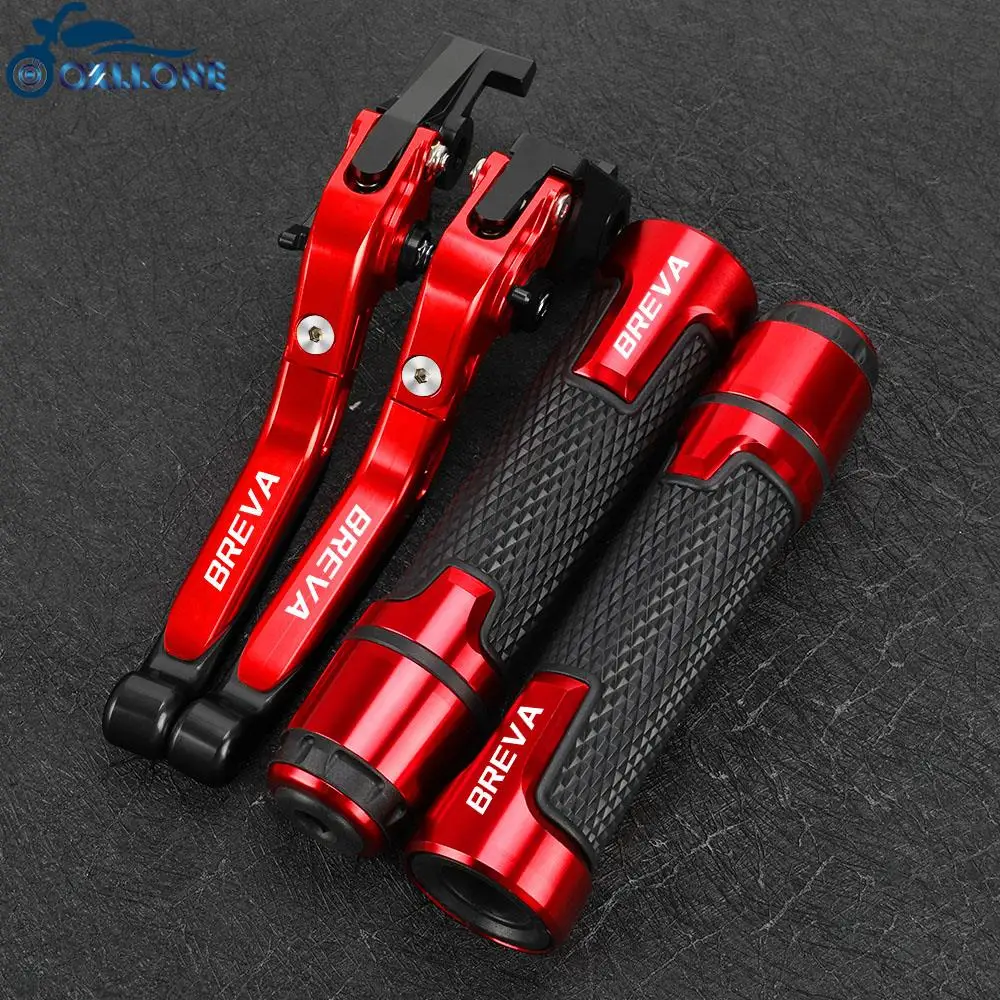 FOR Moto Guzzi BREVA 1100 2006-2012 Motorcycle Accessories Adjustable Clutch Brake Lever Handlebar Grips Ends CNC Aluminum 