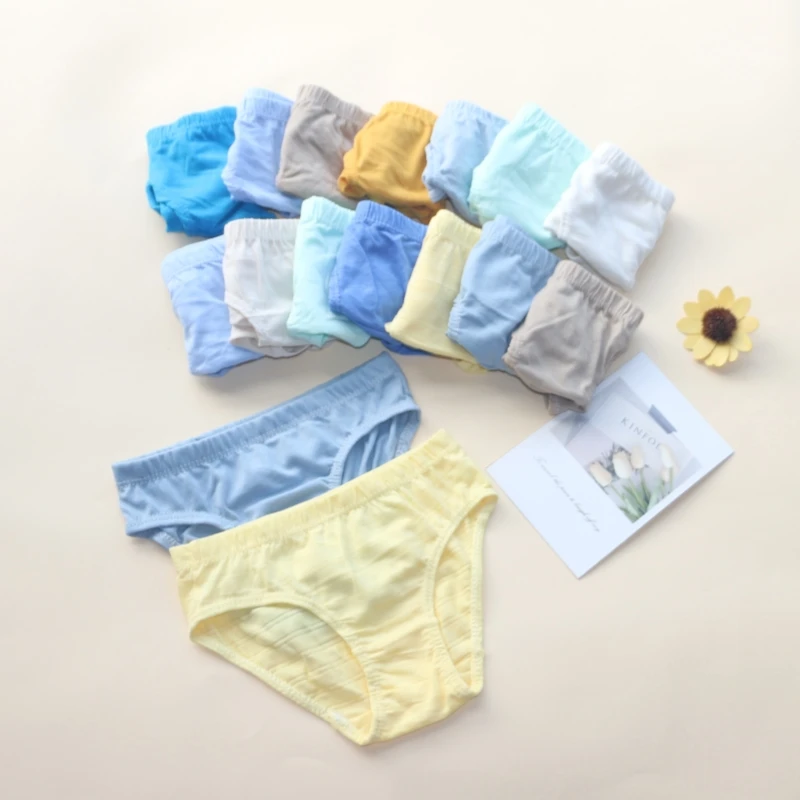 12PC Pure Color Boys Girls Panties Cotton Underwear Shorts Kids Briefs Baby Clothes Children Pants