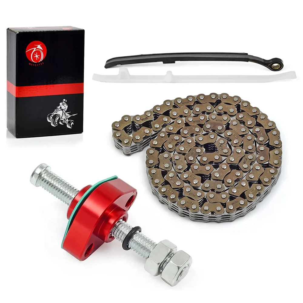 Cam Timing Chain & CNC Tensioner & Guides For Honda TRX450R 2004 2005 Sportrax 450 14510/14620-HP1-670 14401/14520-HP1-671