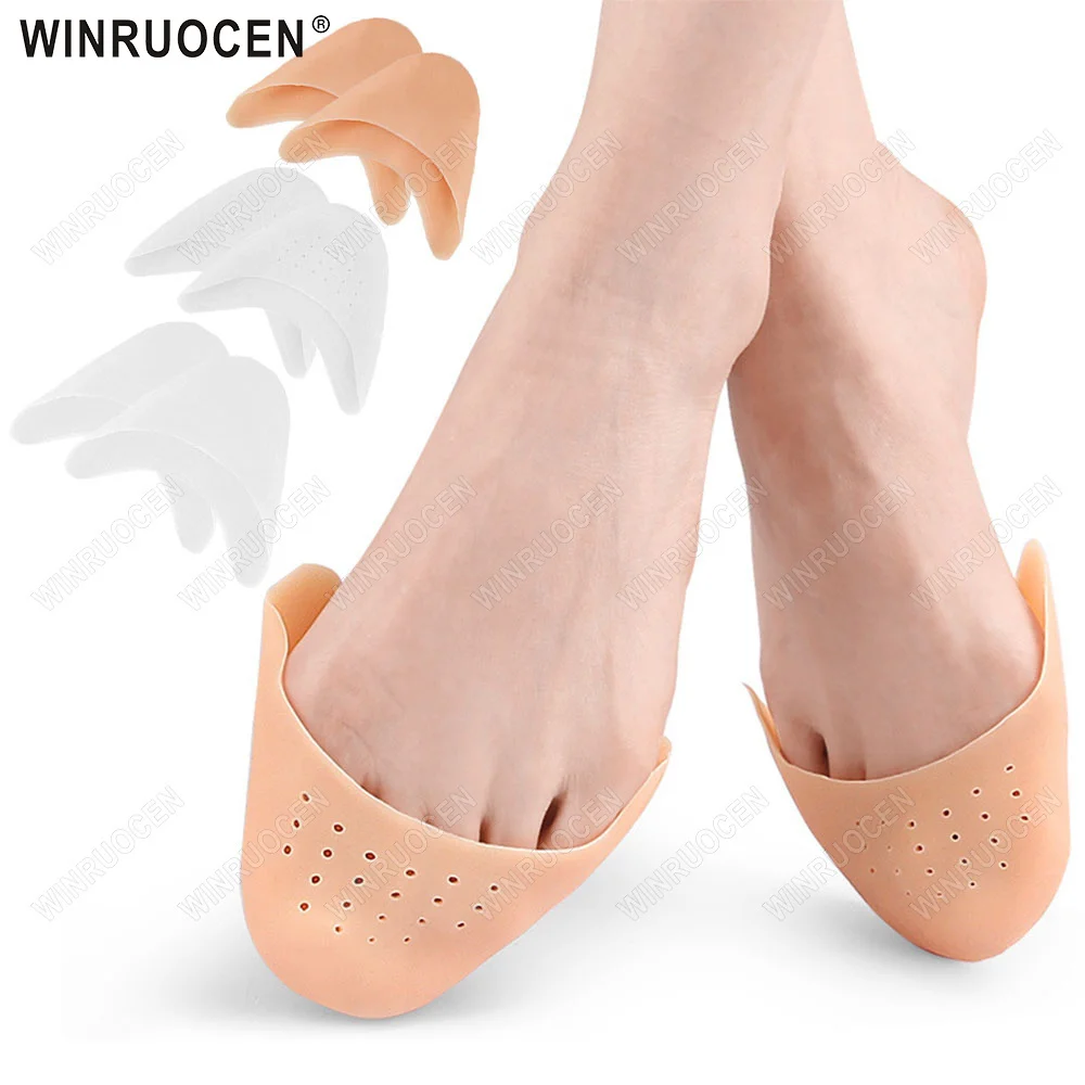 Protectores de Dedos de Gel de Silicona Transpirables, Almohadillas para Punteras de Zapatos, Cojines para el Antepié para Bailarinas, Tacones Altos, Plantillas de Medio Talla para Alivio del Dolor