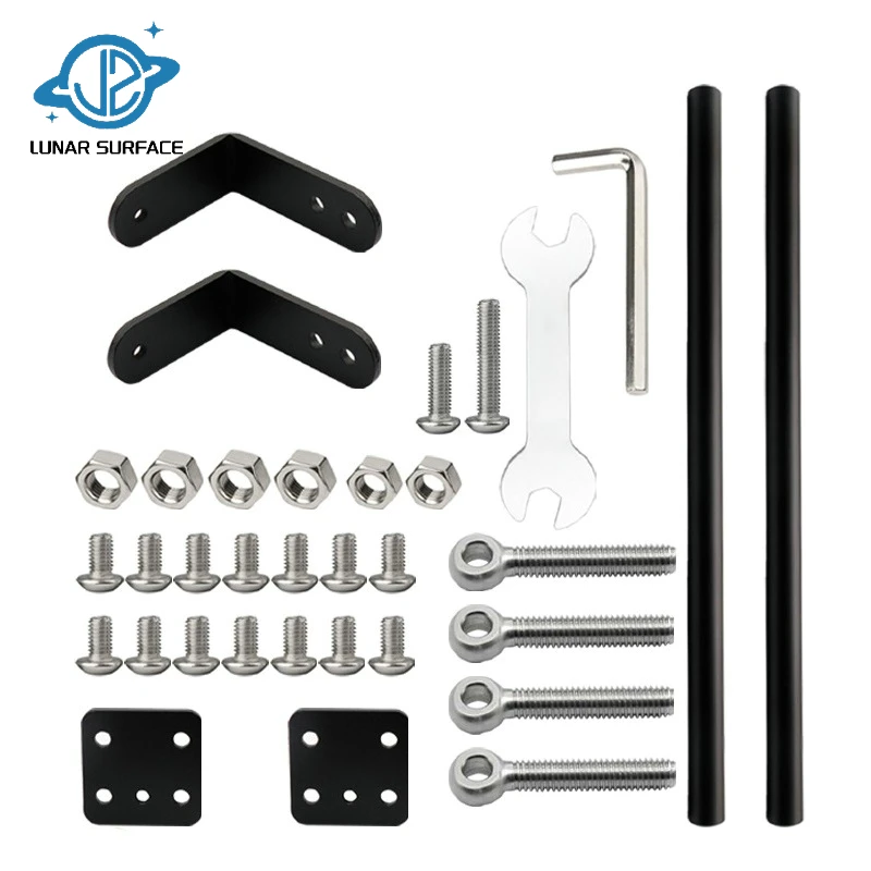 LS-3D Printer Parts Supporting Pull Rod Kit Aluminum Alloy Tie Rod Set Compatible With Creality Ender-3/Ender-3S/Ender-3 V2