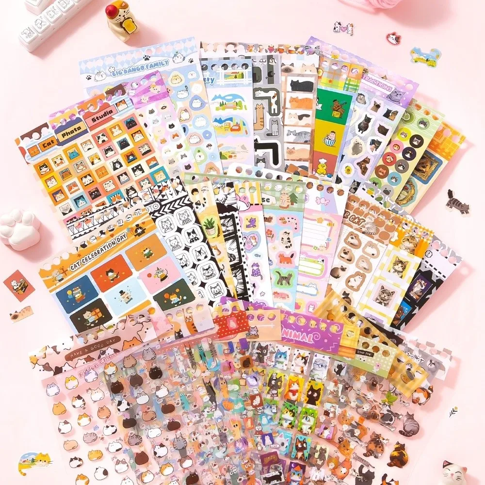 Graffiti Style Pet Sticker Collection Small Pattern Design Cute Pet Collection Die-Cut Sticker Book 32 Sheets Pack