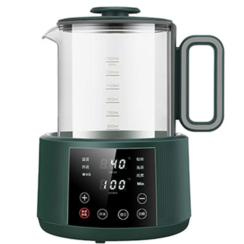 Health Electric Baby Kettle Silicon Components BPA Free Fast Warming LED Temperature Display Glass Tea Maker 1.5L Capacity for