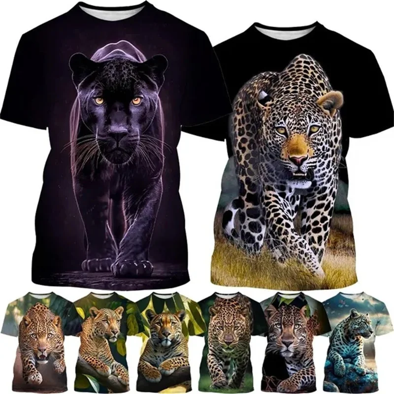 New Arrivals Cheetah 3D T Shirts Fashion Wild Animal Series Leopard Casual Street T-Shirt Comfortable Breathable Tops Tees Men