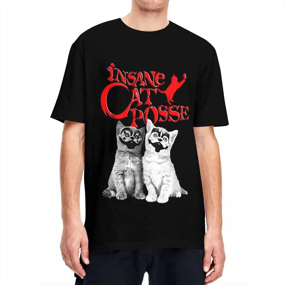 Men Women Insane Cat Posse Halloween T Shirts Insane Clown Posse Cotton Tops Humorous Crew Neck Tee Shirt Fashion Streetwear