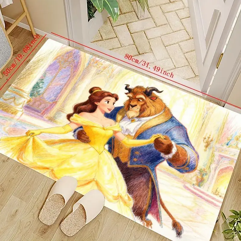 

1 шт. ковер принцессы Диснея «Красавица и чудовище» для декора гостиной, спальни или детской, большой размер 80 см x 50 см (31,49 дюйма x 19