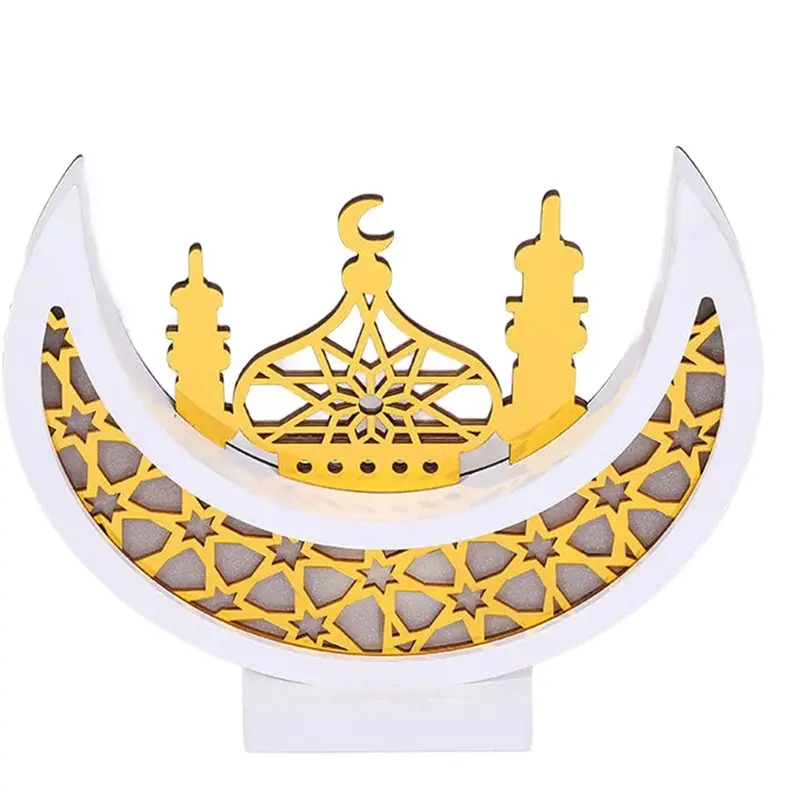 القمر LED ضوء الحلي ديكورات المنزل حفلة سطح المكتب الحرف الخشبية زينة الشرق الأوسط-B09B