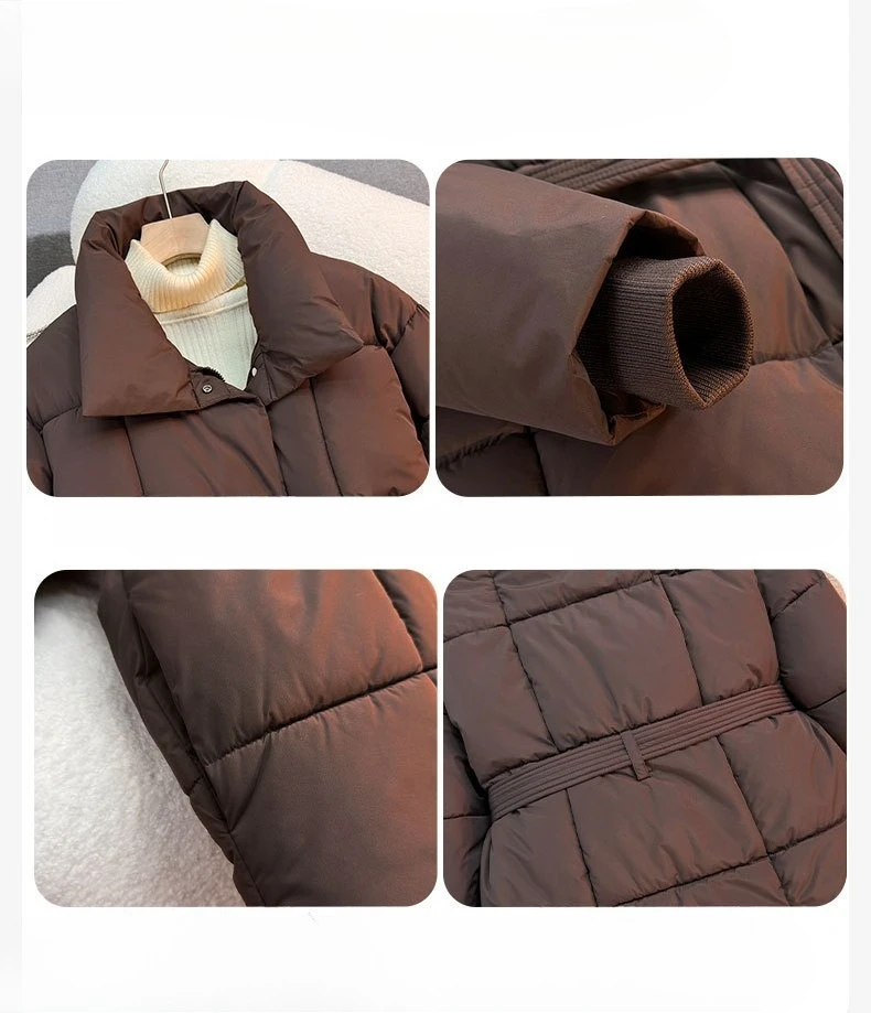 Autumn Winter Warm Cotton Jacket Women 2025 New Fashion Loose Casual Cotton Coat Stand-Up Collar Pure Colour Outerwear Female