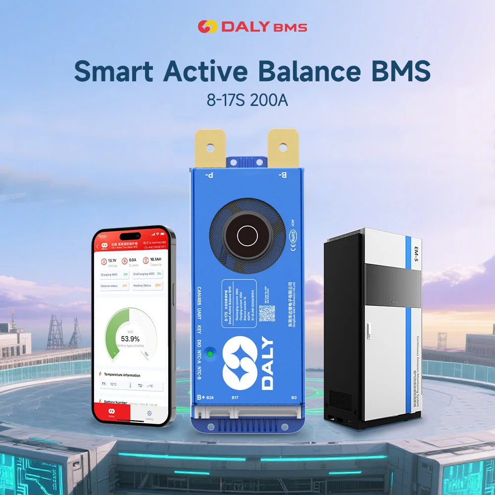 DALY 200A lifepo4 8s 24v 16s 48v BMS BT 36V 48V 60V Li-Ion LTO 18650 batería para inversor de batería de almacenamiento en el hogar