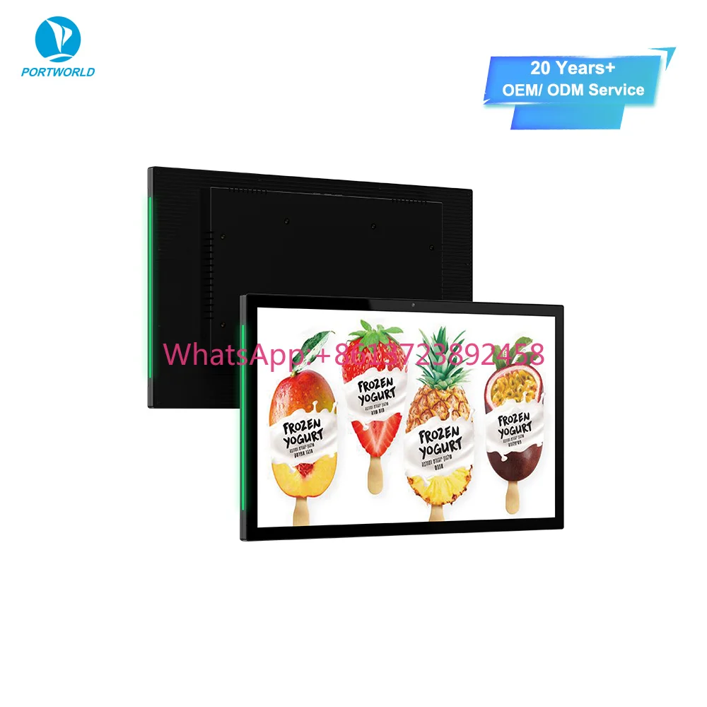 New Arrival 15.6 Inch Ultra-Thin Indoor Wi-Fi Advertising Digital Signage Wall Mount LCD Touch Screen Display Android 11/13 HD