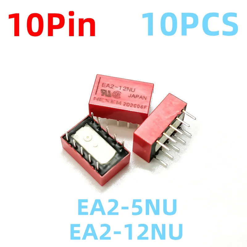 New Relays 10PCS EA2-5NU EA2-12NU 10Pin 1A Signal Relay