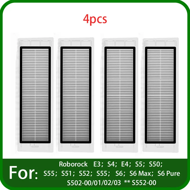 HEPA Filter For Roborock E3,S4,E4,S5,S50,S55,S51,S52,S55, S502-00/01/02/03** S552-00,S6,S6 Max,S6 Pure Robot Vacuum Cleaner