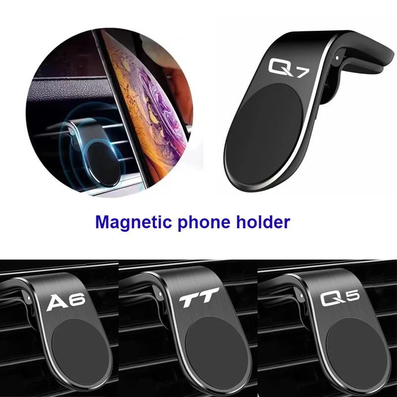 

Magnetic Car Phone Holder Metal Stand Accessories For Audi Audi A6 C3 C4 C5 C6 C7 C8 Q7 TT Q5 8R Sline A4 B8 A8 A3 8L 8P 8V 8Y