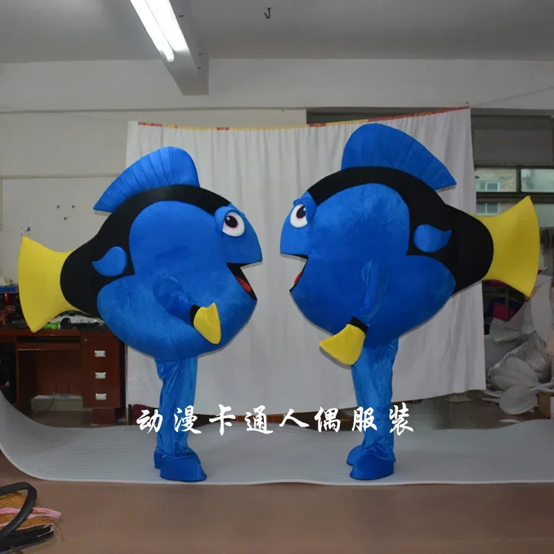 Christmas Likable Blue Gold Fish Mascot Costume Mascotte Cartoon Character Adult Halloween Birthday Party Cartoon Apparel Cosp