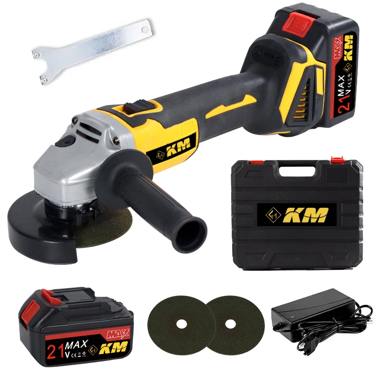 B 125 ミリメートルアングルグラインダー切断機電動工具プロフェッショナルアングルグラインダーミニコードレスアングルグラインダー 21V バッテリー