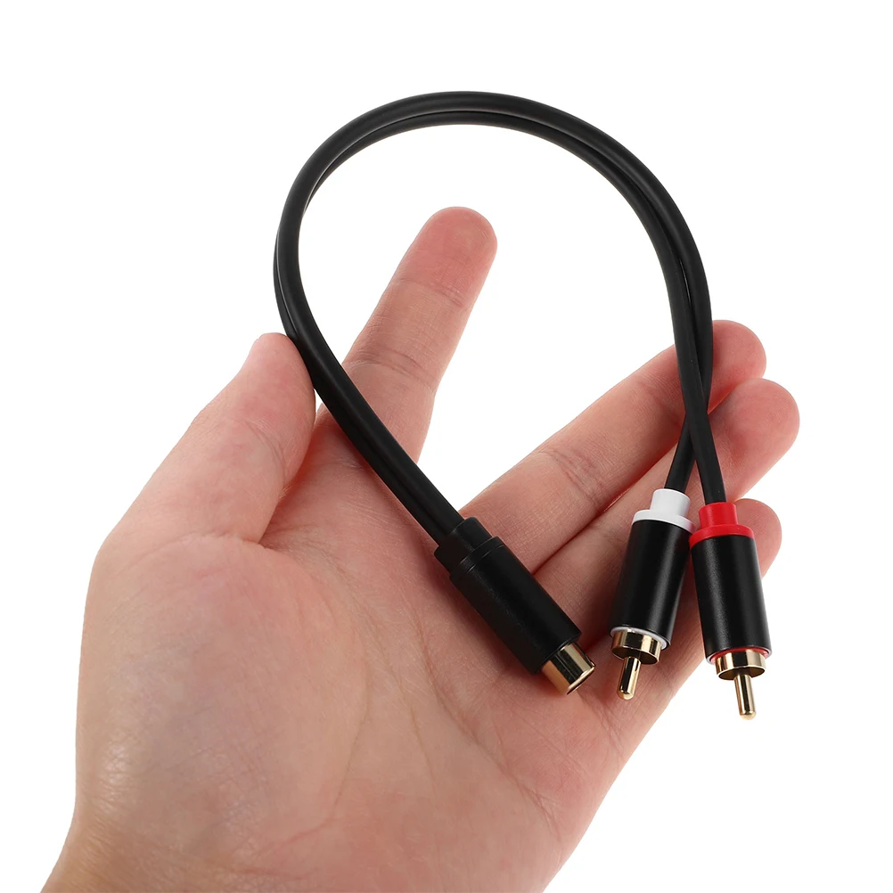 

2pcs Splitter Cable 1 Female To 2 Male Y Shaped Audio Video Extension Cord For Car Sound System Gold Plated Connectors