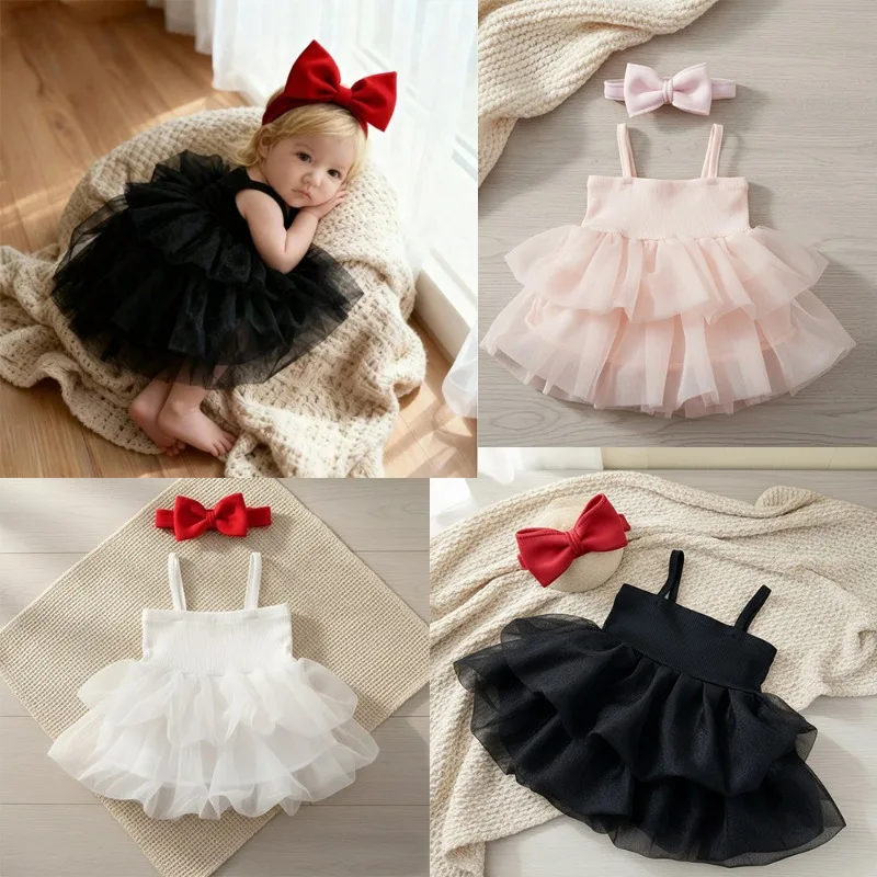 

Реквизит для фотосъемки новорожденных, комплект платья принцессы с повязкой на голову с бантом, милые тюлевые наряды для маленьких девочек для студийной фотосессии, реквизит