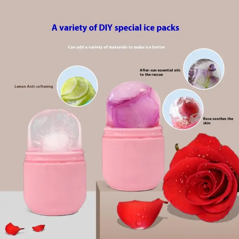 การ์ตูนหมูรูปร่าง ICE Facial Roller Gua Sha Puffiness Roller ยกเครื่องมือถาดลูกบอลน้ําแข็ง Face Massager Beauty Care