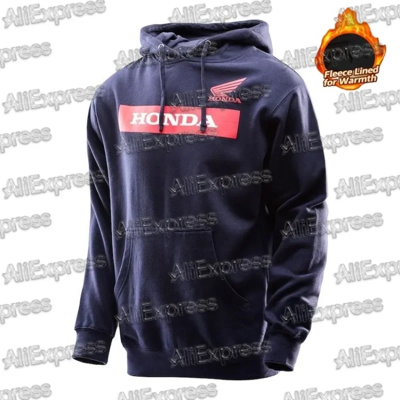 

HONDA HoodiesMen's Trendy American Style Honda Logo Autumn Winter Street Wear Casual Hoodie Motorcycle100% Cotton Velvet Sweater