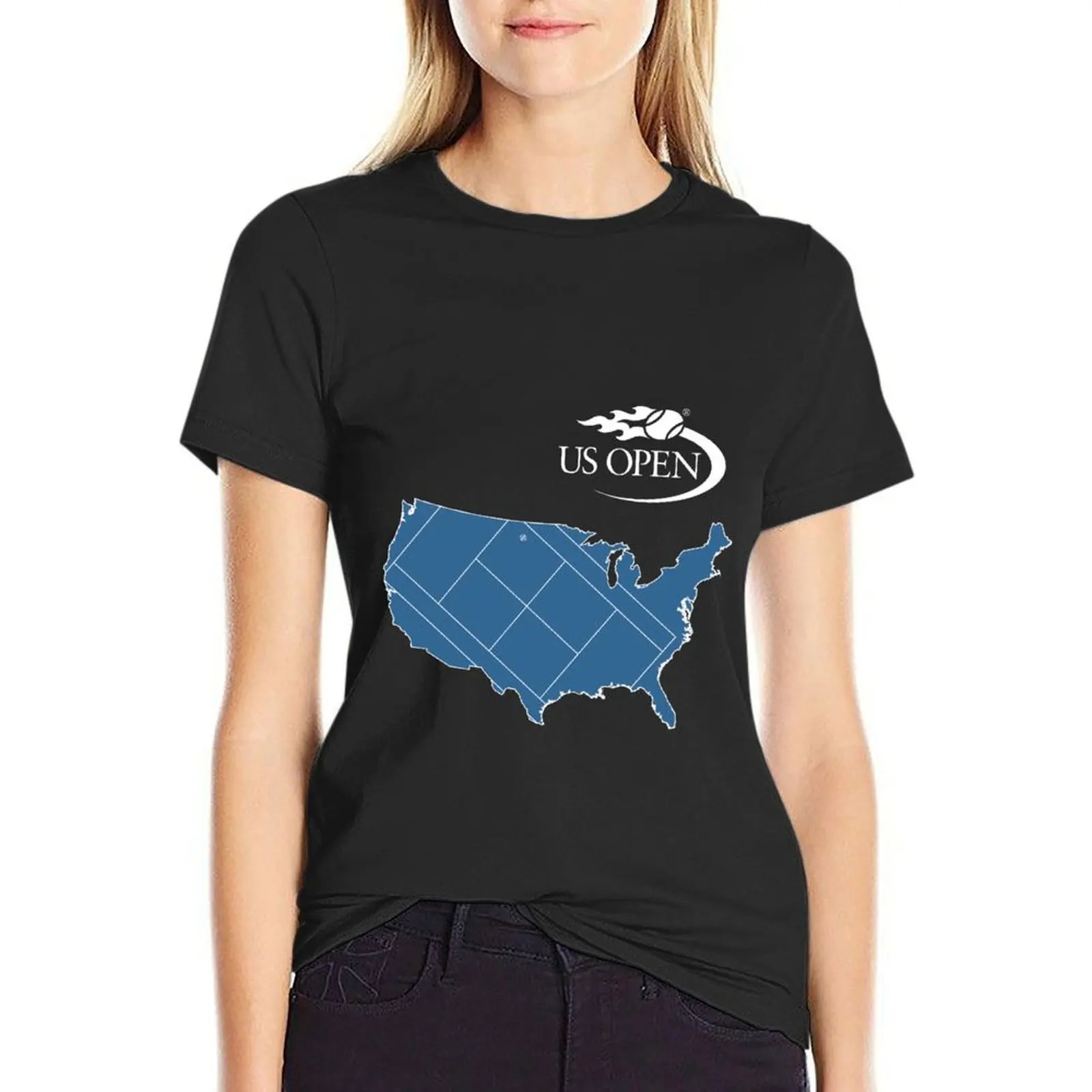 US OPEN T-Shirt summer tops cute tops t shirts for Womens