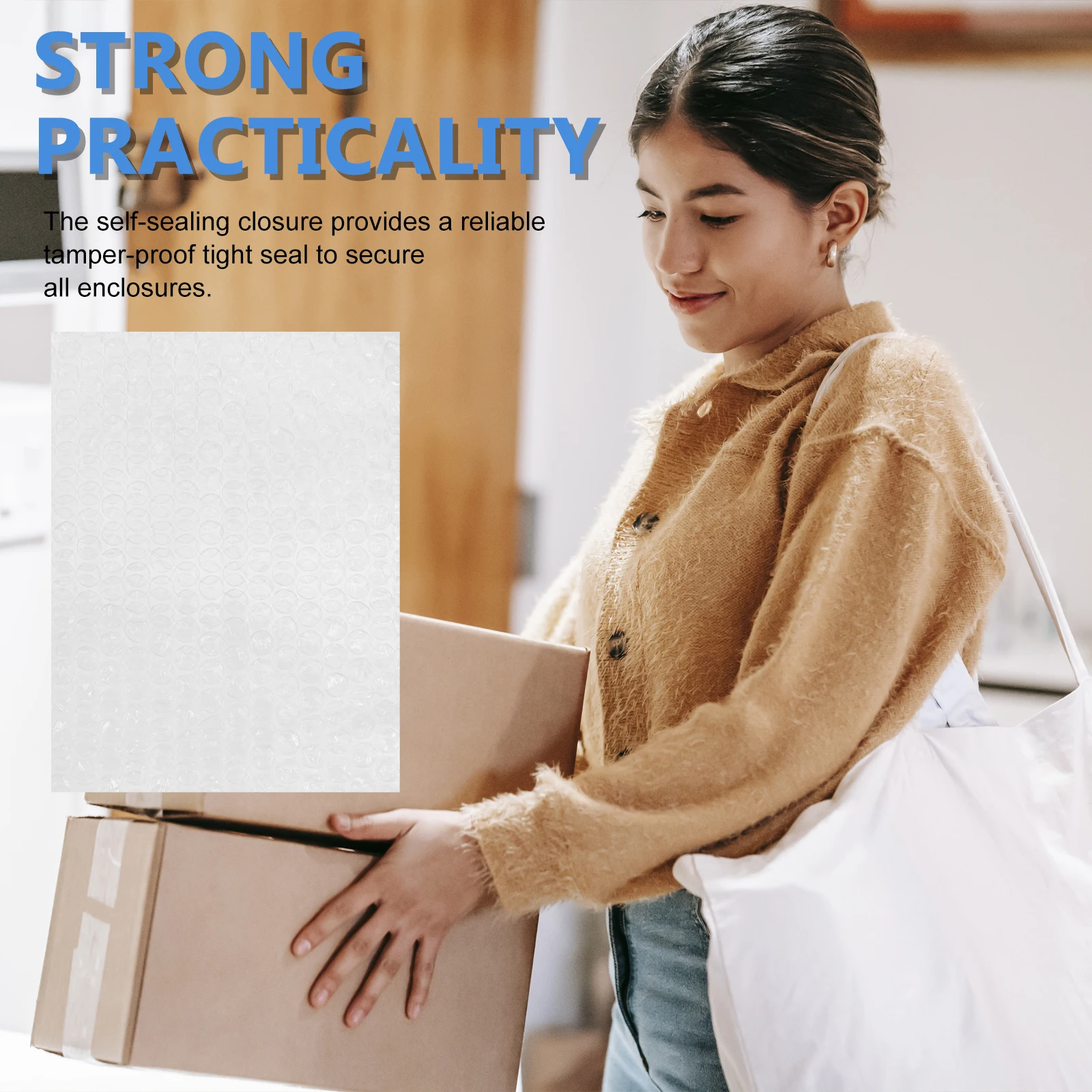 50Pcs Bubble Packing Bags Built-in Bubble Lined Wall Extra Protection Mailing Storage Self Seal Closure Secure