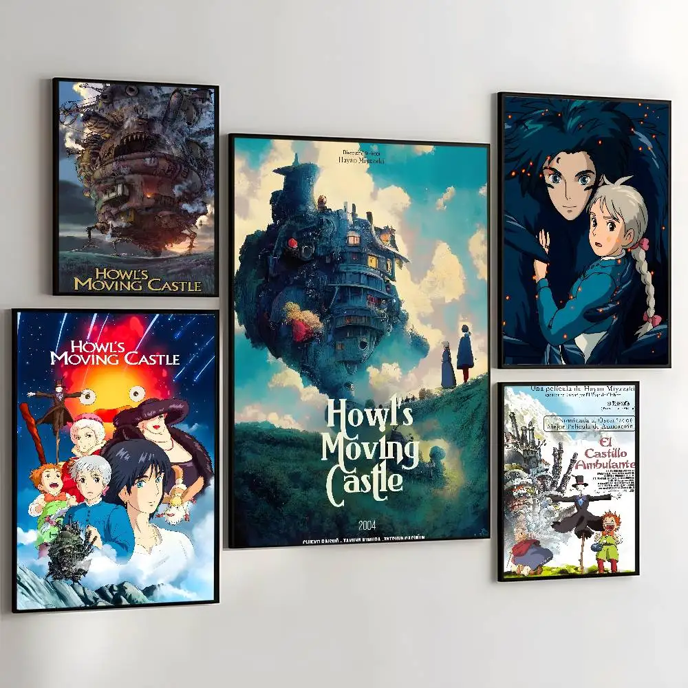 الكرتون الكلاسيكية أنيمي Howls M-Moving C-القلعة المشارك الفن مع يطبع غرفة نوم المنزل غرفة المعيشة الديكور هدية #3