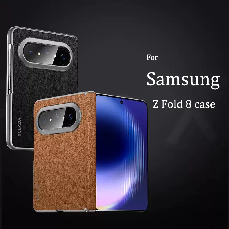 For Samsung Galaxy Z Fold 8 wide Case Luxury Leather Skin-Friendly Ultra-thin Magnetic Shockproof back Cover phone accessories
