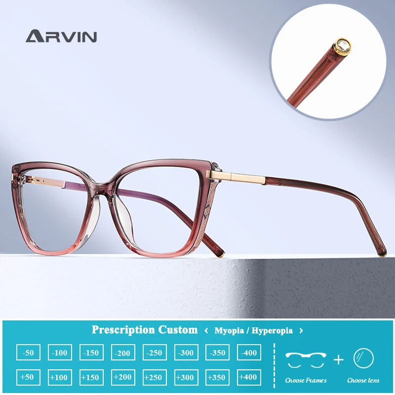 

Ladies Cat Eye Anti Blue Ray Glasses Frame Myopia Hyperopia Reading Eyeglasses Prescription Customized Women Glasses