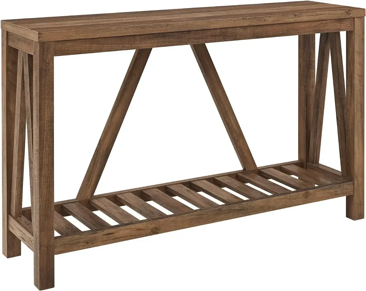 Walker Edison Modern Farmhouse Accent Entryway Table Entry Table Living Room End Table, 52 Inch, Rustic Oak