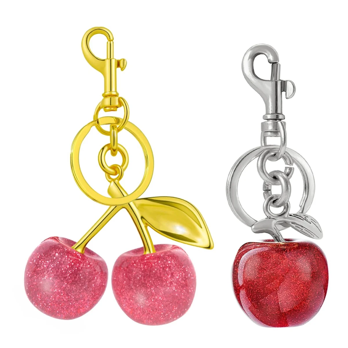 2025+ Cherry Bag Charm Cute Cherry Keychain Red Pink Handbags Purse Key Chain Accessories Birthday Christmas Gifts