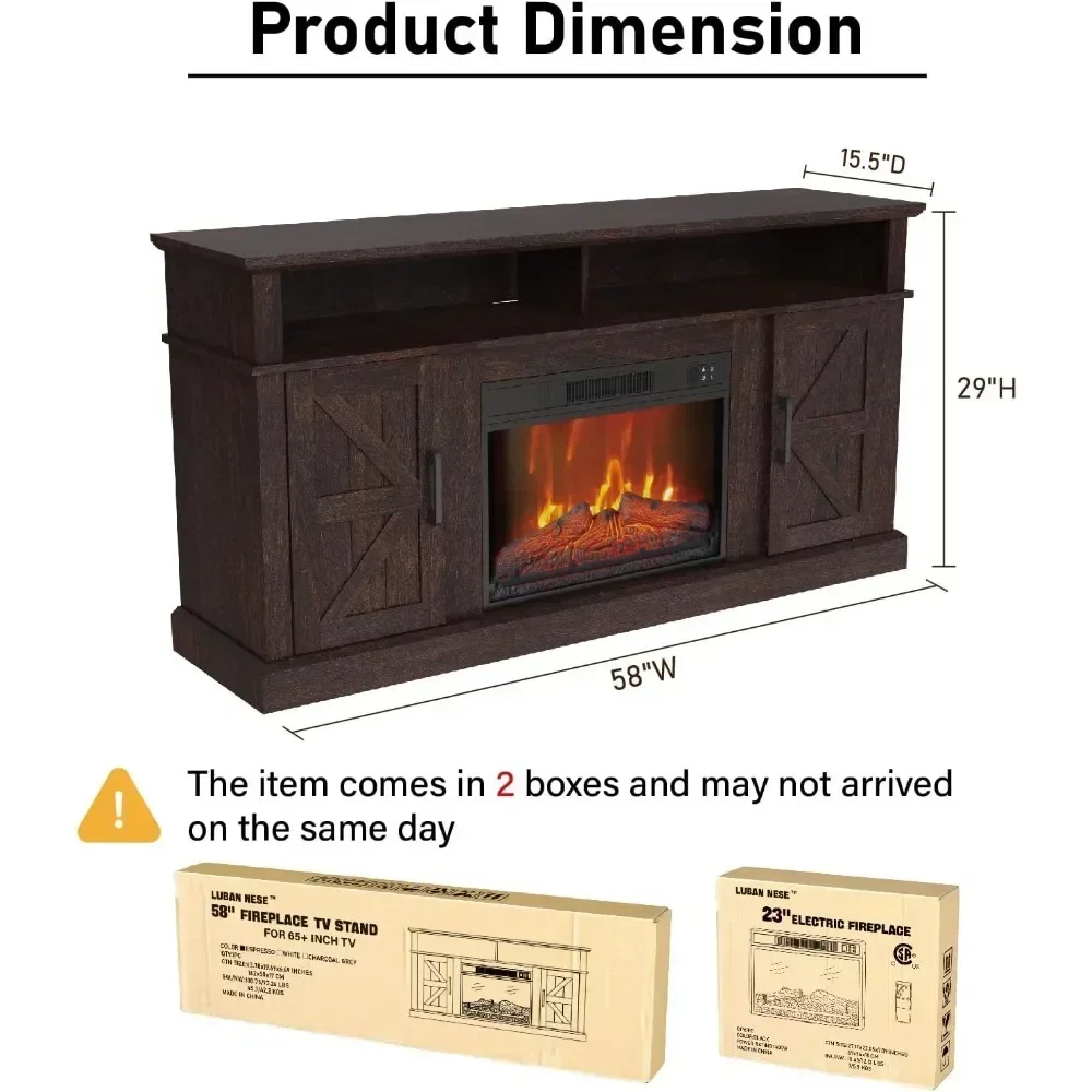 Electric Fireplace  for TVs Up To 65