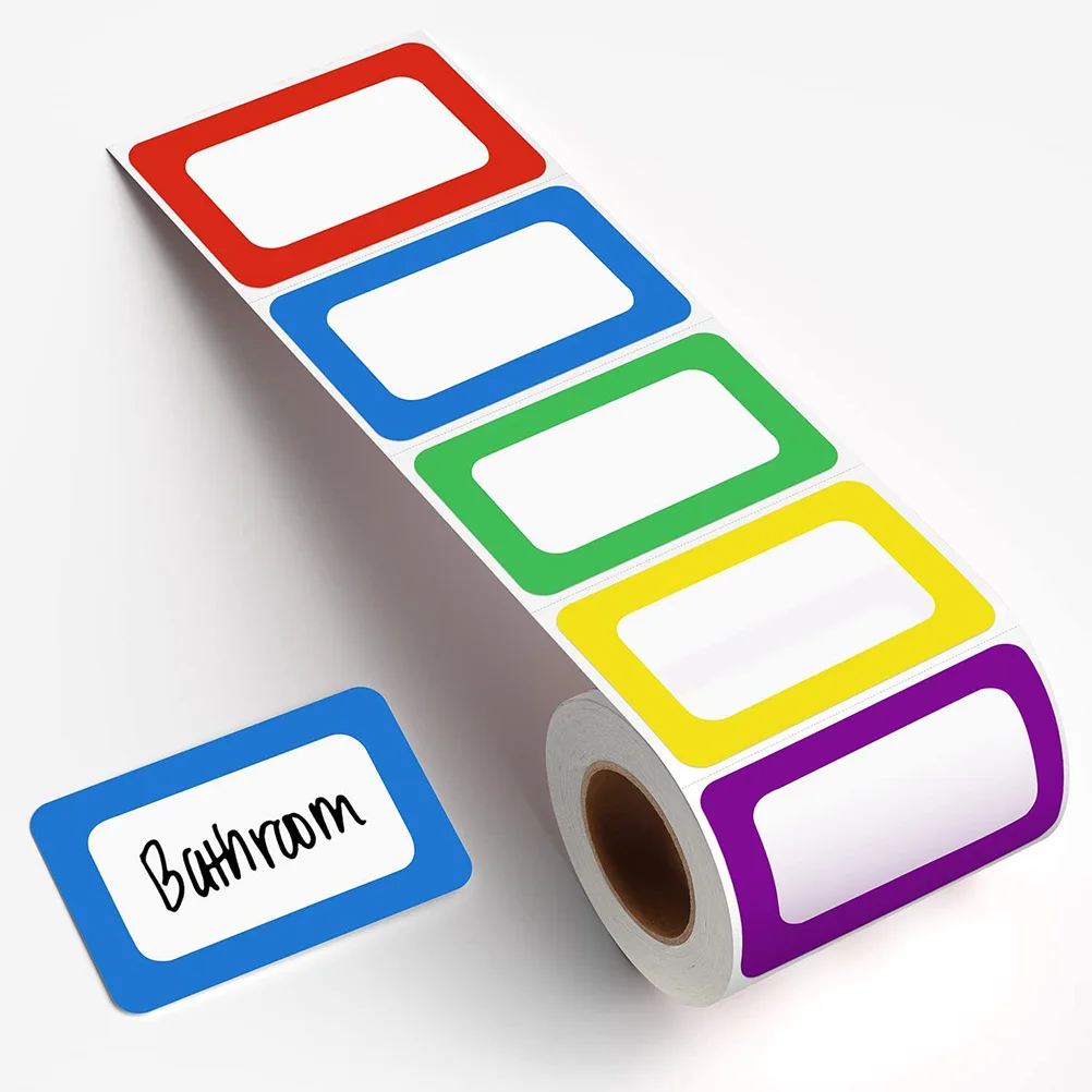 

2pcs 2 Rolls Blank Label Stickers Adhesive Name Tags Self-Adhesive Sorting Labels For Home Kitchen Office School Diy Writable