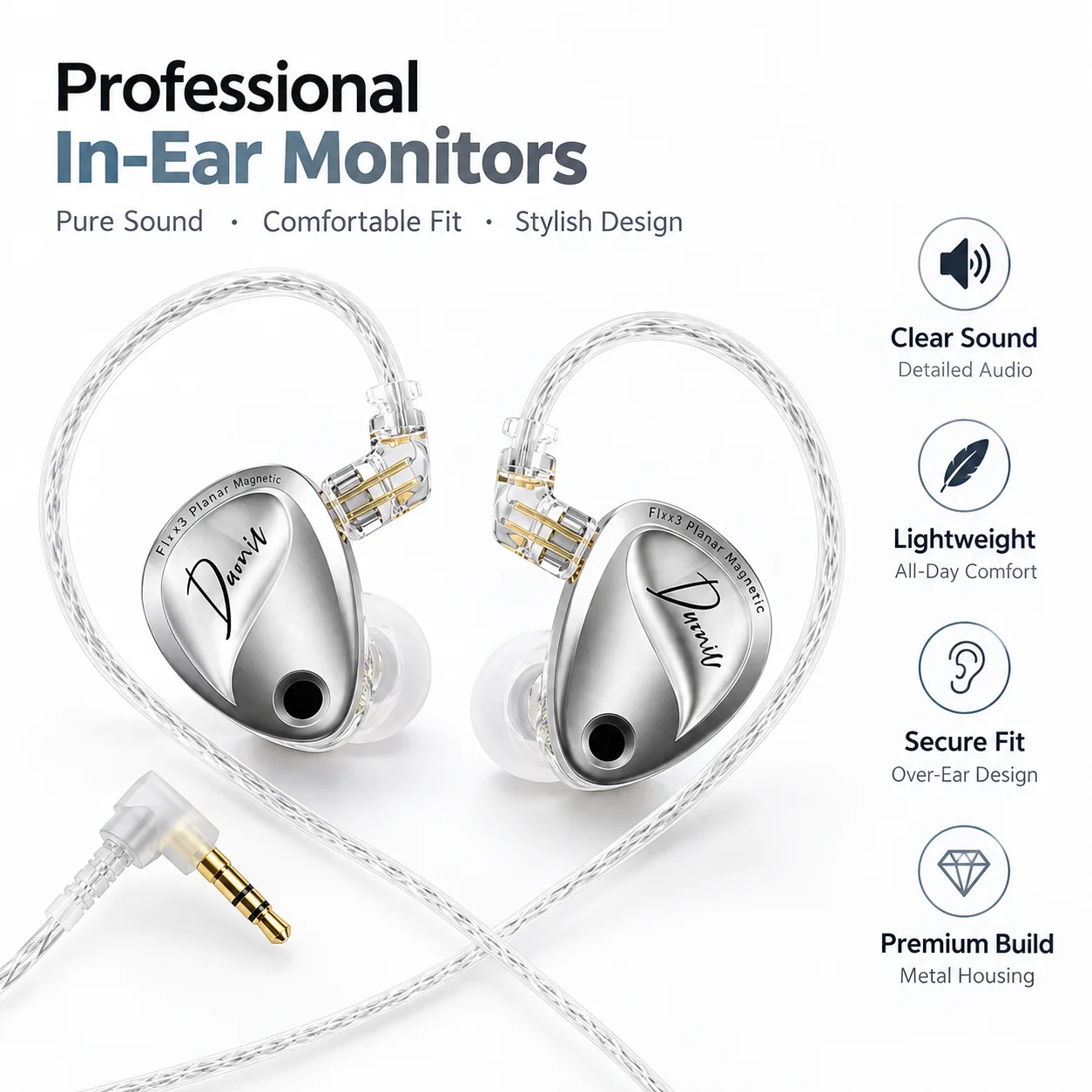 Planar Magnetic Iem Earphones - KZ Duonic, auricolari in-ear con cavo,