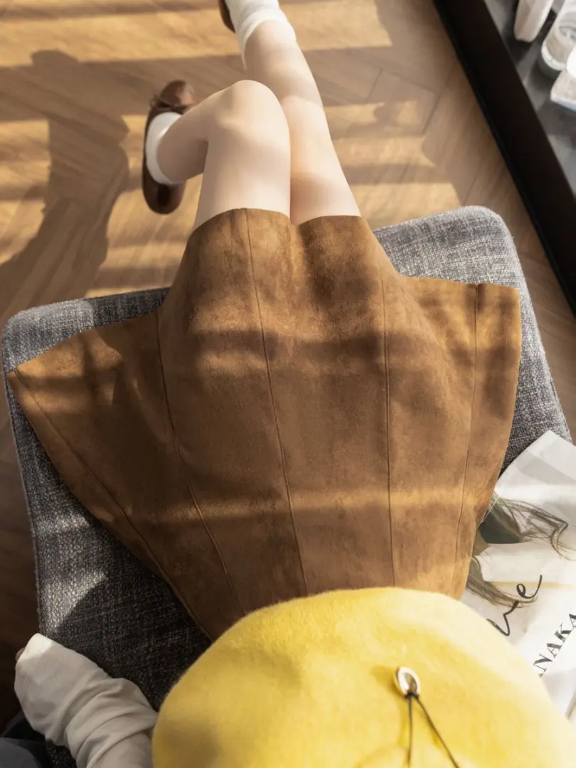 الأمريكية الرجعية الخريف الشتاء الجلد المدبوغ مطوي تنورة امرأة عالية الخصر الكاكي عادية الحلو متزلج التنانير القصيرة سيدة