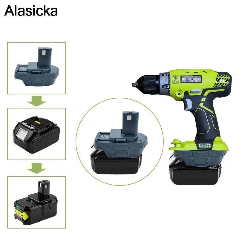 Imagem -04 - Adaptador para Makita Dewalt Milwaukee Porter-cabo Stanley Li-ion Bateria para Ryobi 18v Ferramenta Dm18rl Mt20rnl Adaptador Bps18rl